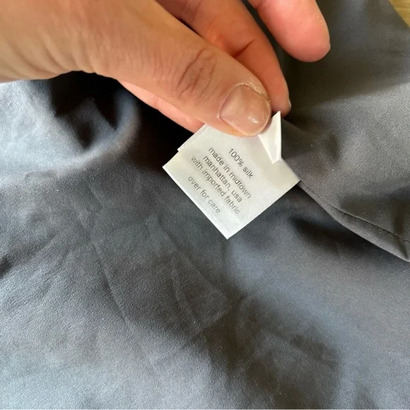 RACHEL COMEY 100% Silk Ruched Y2K Mini Dress sz S Snap Front Spaghetti Strap - Picture 13 of 15